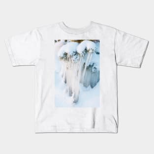 Beautiful icicles on small tree Kids T-Shirt